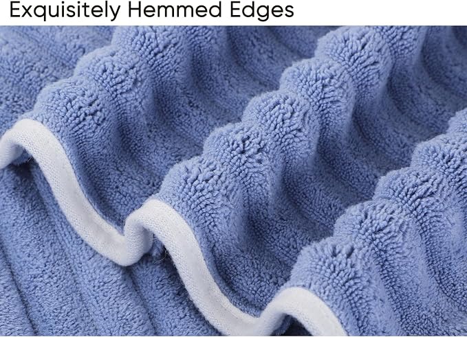 Luxury 3-Piece Quick-Dry Bath Towel Set – Ultra Soft Microfiber Towels | Hand Bath Towels for Bathroom, Pool, Home, Sports Gym & Travel – Elegant Twill Design (14”x 29.6”)