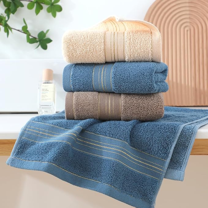 2 Pack Hand Towels for Bathroom, Cotton Decorative Soft (Beige - 2 Pack) | Decorative Hand Towel Set for Face Spa Bath Gym Kitchen, 13x30 Inch, Premium materials ensure