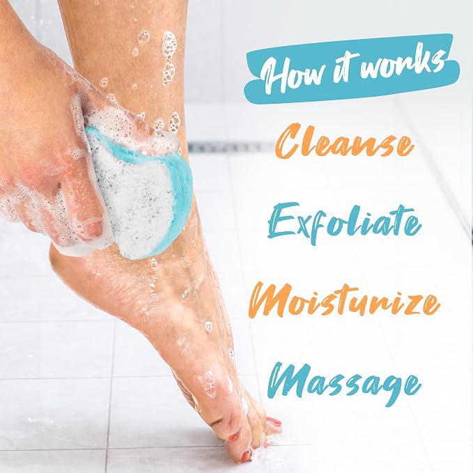 Spongeables Pedi Scrub Foot Exfoliating 20+ Wash Sponge, Clean & Fresh, 2 Count