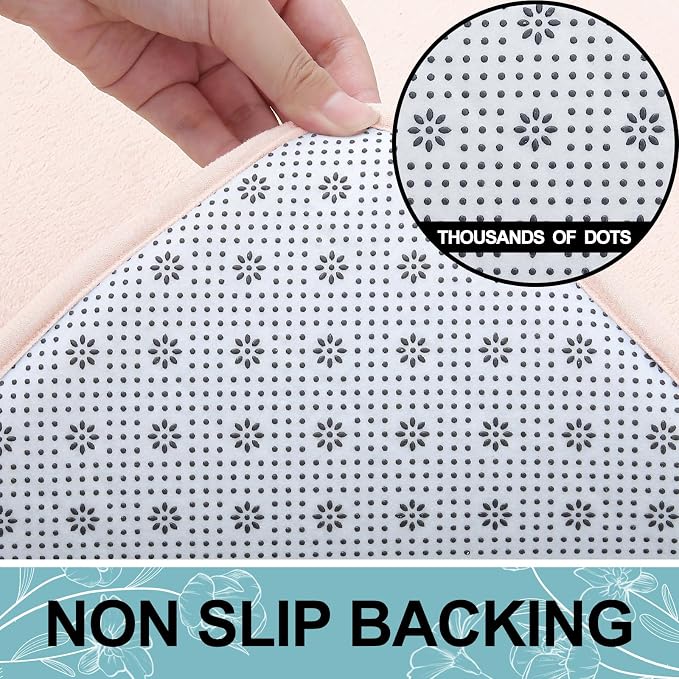 Smiry Memory Foam Bath Mat 47x17, Extra Soft and Absorbent Bathroom Rugs | Pink, Quick Dry Machine Washable Non-Slip Bath Mat for Bathroom Floor, Shower and Tub