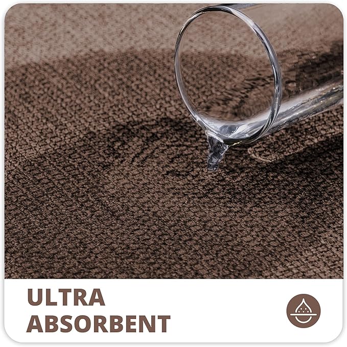 Bosap Toilet Rugs U Shaped Bathroom Rug,Machine Washable Non Slip Quick Dry Super Absorbent Ultra Thin Toilet Mats for Bathroom Toilet.Brown,1'8"x2'(20x24inch)