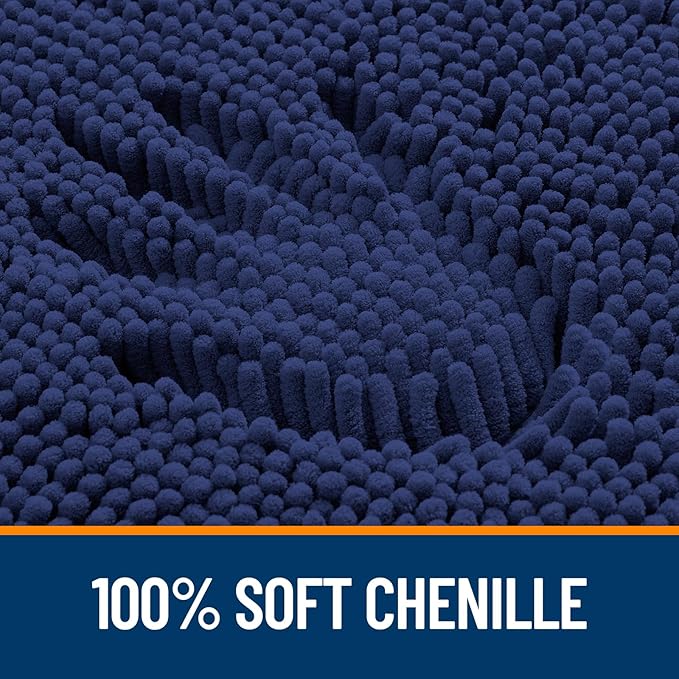 OLANLY Small Bathroom Rugs 30x18, Extra Soft Absorbent Chenille Bath Rugs | Twilight Sapphire, Quick-Drying Rubber Backing, Washable Bath Mat for Bathroom Floor, Tub and Shower, Home Decor Accessories