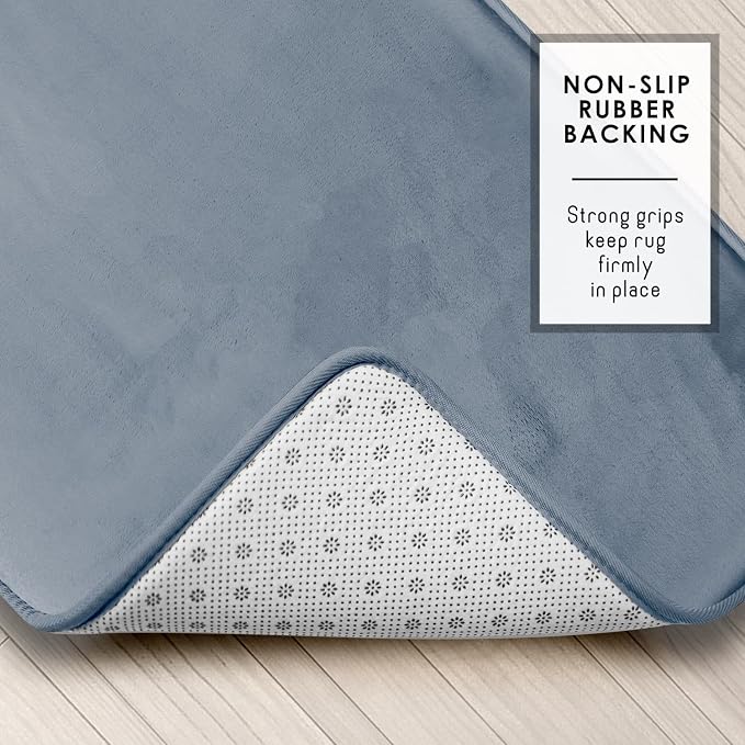 Clara Clark Bathroom Rugs, Velvet Memory Foam Bath Mat, Non-Slip Bath Rugs, Machine Wash, Dries Quickly, Ultra Soft Plush Bath Mats for Bathroom,