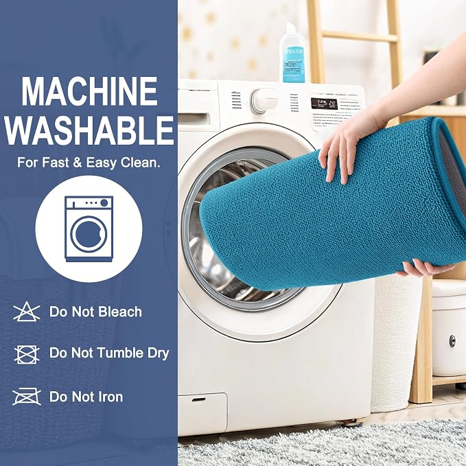 OLANLY Memory Foam Bathroom Rugs 36x24, Absorbent Bath Mat, Peacock Blue | Soft Quick Dry Bath Rugs, Non-Slip, Machine Washable Carpet for Bathroom Floor, Tub and Shower, Home Decor Accessories