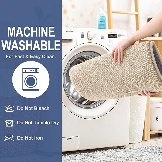 OLANLY Thick Memory Foam Bathroom Rugs 30x18, Absorbent Bath Mat, Beige | Soft Quick Dry Bath Rugs, Non-Slip, Machine Washable Carpet for Bathroom Floor, Tub and Shower, Home Decor Accessories