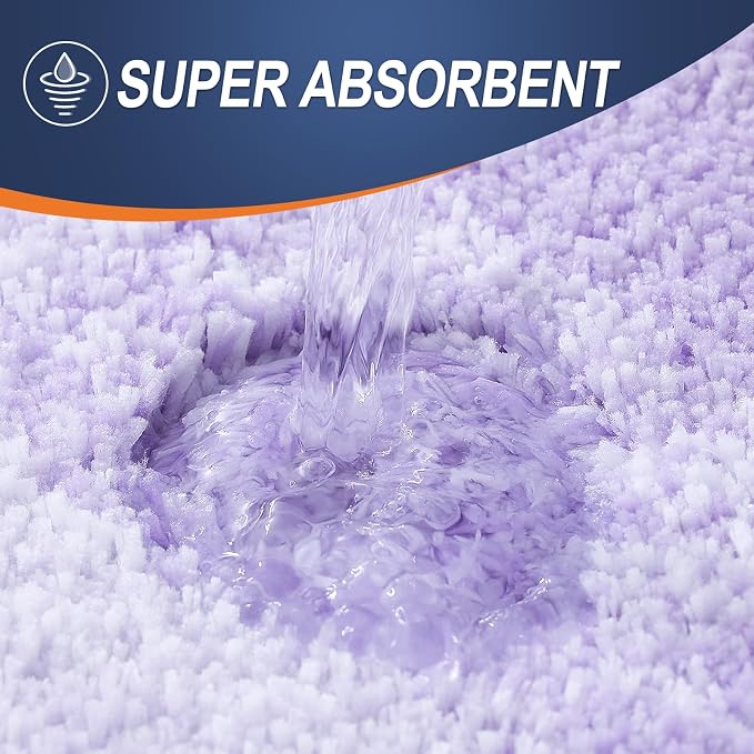 OLANLY Bathroom Rugs Mat 30x20, Extra Soft Absorbent Microfiber Bath Rugs | Light Purple, Non-Slip Quick-Drying Rubber Backing, Washable Plush Bath Mat for Floor, Tub and Shower, Home Decor Accessories