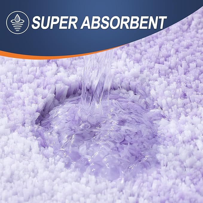 OLANLY Small Bathroom Rugs 28x18, Extra Soft Absorbent Microfiber Bath Rugs | Light Purple, Non-Slip Quick-Drying Rubber Backing, Washable Plush Bath Mat for Floor, Tub and Shower, Home Decor Accessories