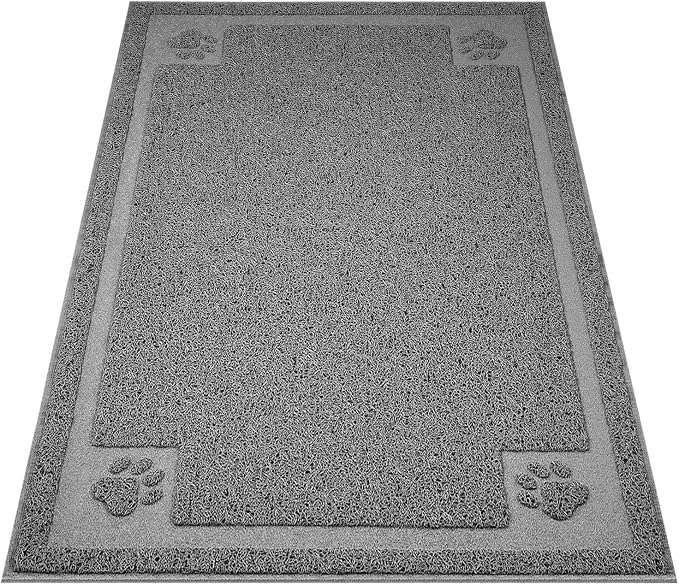 UPSKY Large Cat Litter Mat Trapper 35"×23", Waterproof, Non-Slip, Gray | Large Litter Box Mat, Foldable Trapping Mat, Anti-slip Design, For Cat Litter Boxes and Sensitive Paws, Easy to Clean