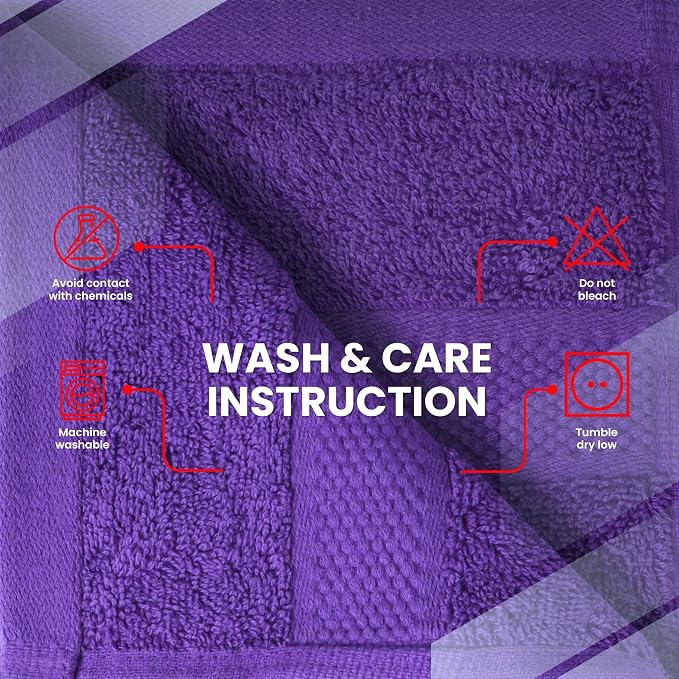 Infinitee Xclusives 100% Cotton Luxury Wash Cloths for Showering - 12 Pack | Washcloths [13x13] - Soft and Absorbent Face Towels for Bathroom Wash Clothes - Gym, Spa & Hotel Use
