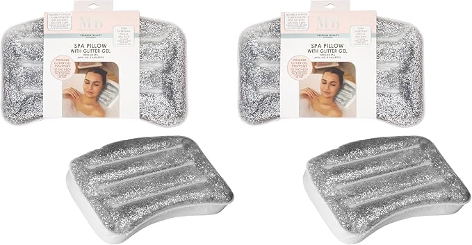Glitter Gel Cooling Spa Pillow -Bathtub & Hot Tub Relaxation Cushion (Pack of 2)