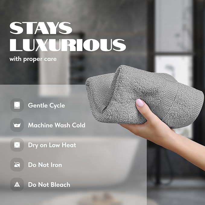 White Classic Light Gray Hand Towels for Bathroom [12 Pack] Cotton Hand Towel Bulk for Gym, Kitchen and Spa, 16x27 Inches Soft Highly Absorbent Quick Dry Terry Salon Towels
