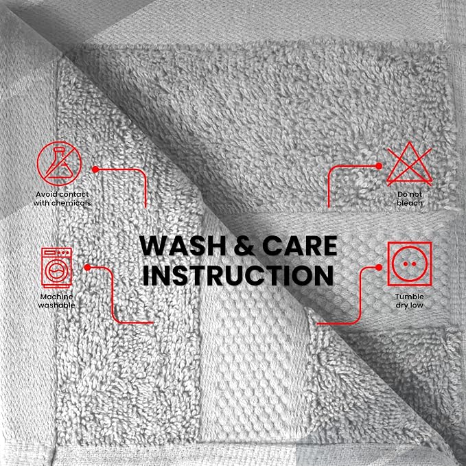 Infinitee Xclusives 100% Cotton Luxury Wash Cloths for Showering - 12 Pack | Washcloths [13x13] - Soft and Absorbent Face Towels for Bathroom Wash Clothes - Gym, Spa & Hotel Use