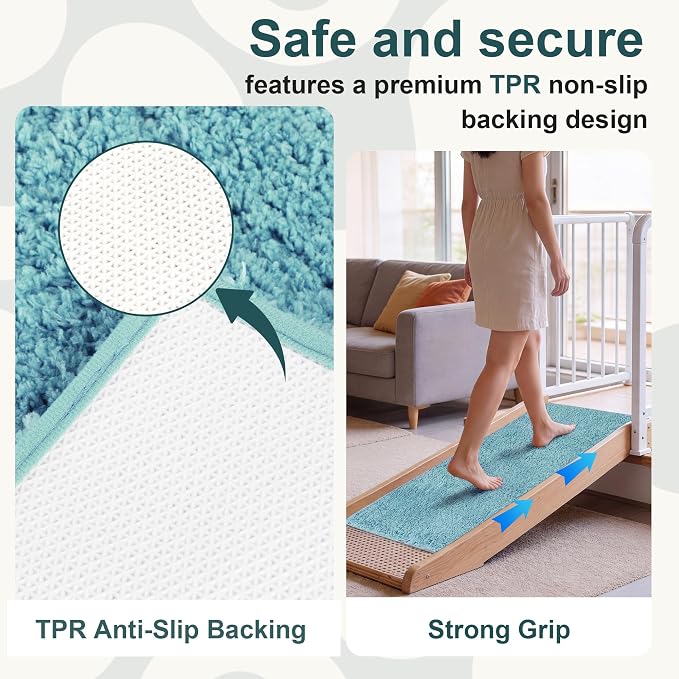 Bathroom Rugs Sets 3 Piece Non Slip Washable Bath Mat Set | Microfiber bath rug set with toilet mats for bathroom , Soft Absorbent toilet rug set TPR Rubber Backed bathroom floor mat
