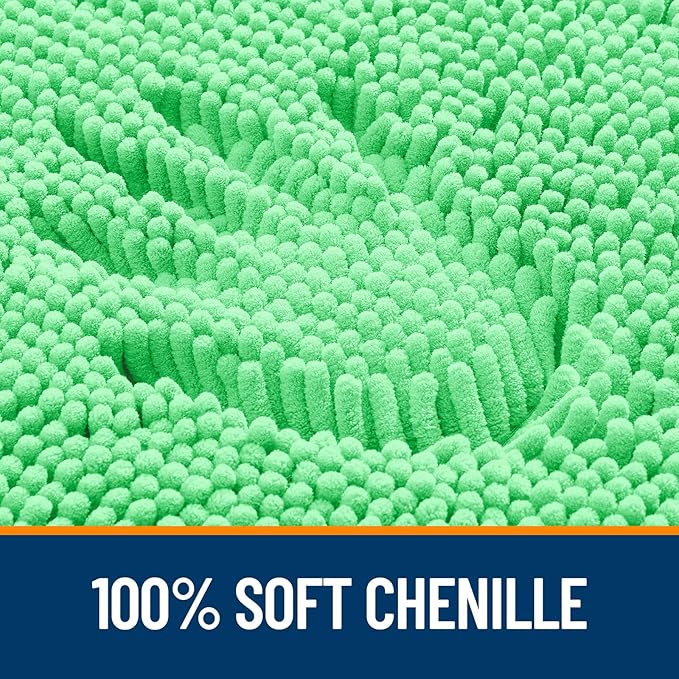 OLANLY Bathroom Runner Rugs 40x24, Extra Soft Absorbent Chenille Bath Rugs | Mint Green, Quick-Drying Rubber Backing, Washable Long Bath Mat for Bathroom Floor, Tub and Shower, Home Decor Accessories