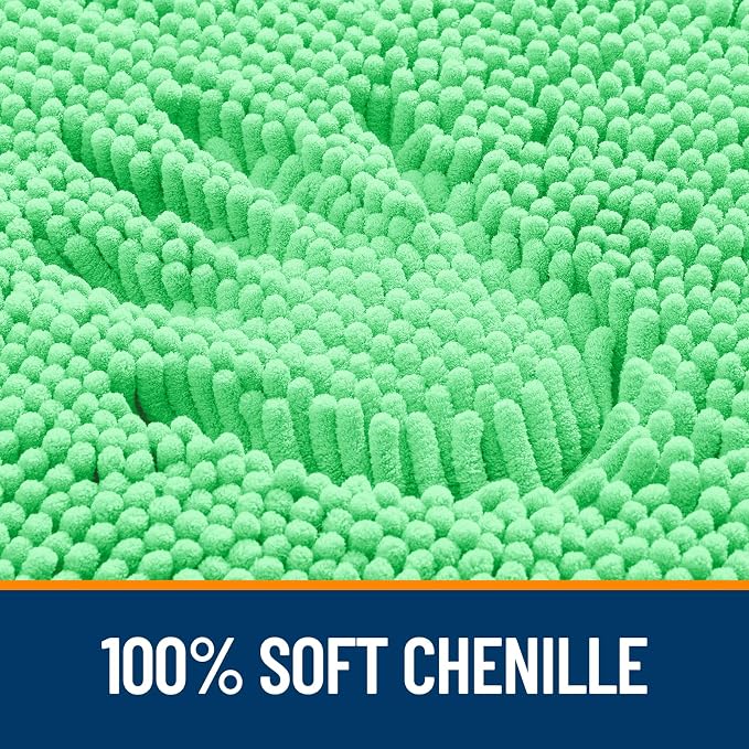 OLANLY Bathroom Runner Rugs 47x17, Extra Soft Absorbent Chenille Bath Rugs | Mint Green, Quick-Drying Rubber Backing, Washable Long Bath Mat for Bathroom Floor, Tub and Shower, Home Decor Accessories