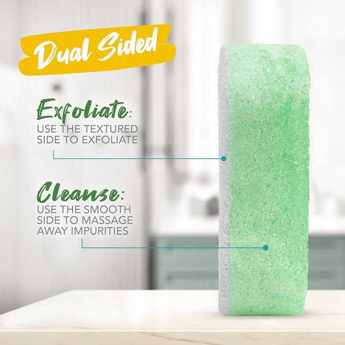 Spongeables Pedi Scrub Foot Exfoliating 5+ Wash Travel Sponge, Citron Eucalyptus, 1 Count