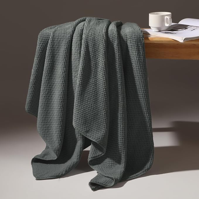 REDKISS Soft 6 Piece Bath Towels Set, 2 Large Bath Towel Sheet, 2 Hand Towels, 2 Washcloths, Highly Absorbent, Quick Dry, Lightweight Towel Sets Collection, Premium Gray Towels for Bathroom, Gym & Spa