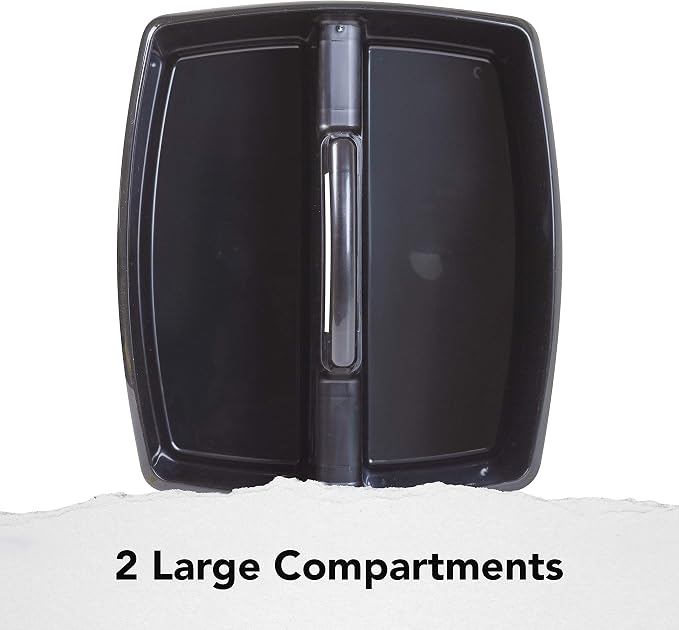Storex 2-Compartment Large Cleaning Caddy – Multipurpose Supply Organizer with Handle - Black (00973A06C) (Pack of 6)