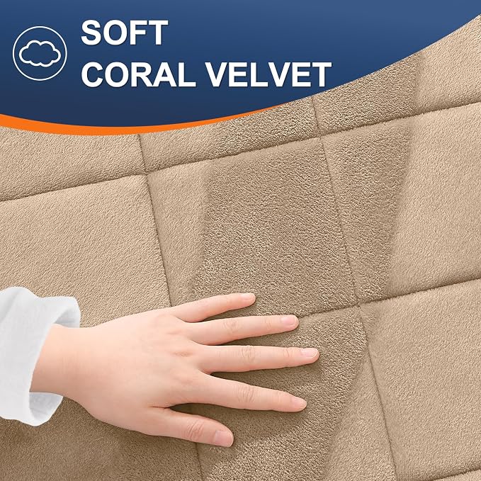 OLANLY Memory Foam Bath Mat 36x24, Ultra Soft and Absorbent Bathroom Rugs | Tan, Quick Dry, Machine Washable Shower Bath Rugs, Comfortable Bath Carpet for Bathroom Floor, Tub and Shower