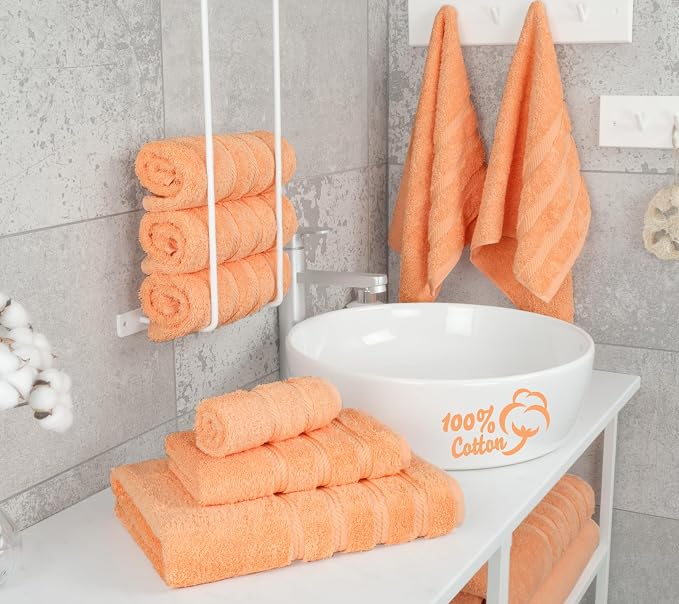 American Soft Linen 100% Cotton Luxury Turkish Towels, 6 Piece Towel Set | Soft Absorbent Quick Dry OEKO Tex Standard 100 Certificated Durable Machine Washable Premium Hotel Quality