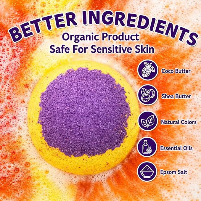 EvolutionUSA 1pc Red Epic Superhero Bath Bombs for Kids – Super Hero Bath Bomb with Toy Inside, Fun Children Bathbomb Easter, Organic Bathbomb with Surprise Inside, Superhero Bath Fizzer Valentines