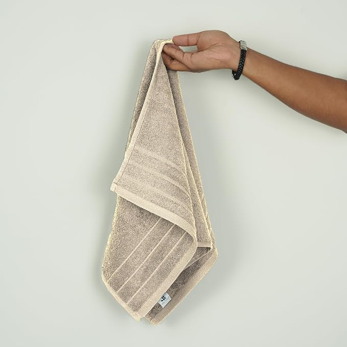 6 Piece Hand Towels Set 16 x 28 Inches, Beige | 100% Cotton, Lighter Weight, Quick to Dry, 16 x 28 Inches, Super Soft & Absorbent, Perfect for Bathroom & Kitchen