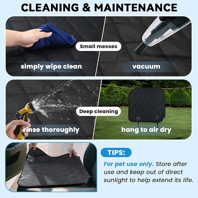 VIVAGLORY Dog Front Seat Cover Car Seat Protector, L, Black, 1Pack | Front Bucket Captain Chair Cover for Dog, Single Bucket Captain Chair Hair Resistant Protector for Car