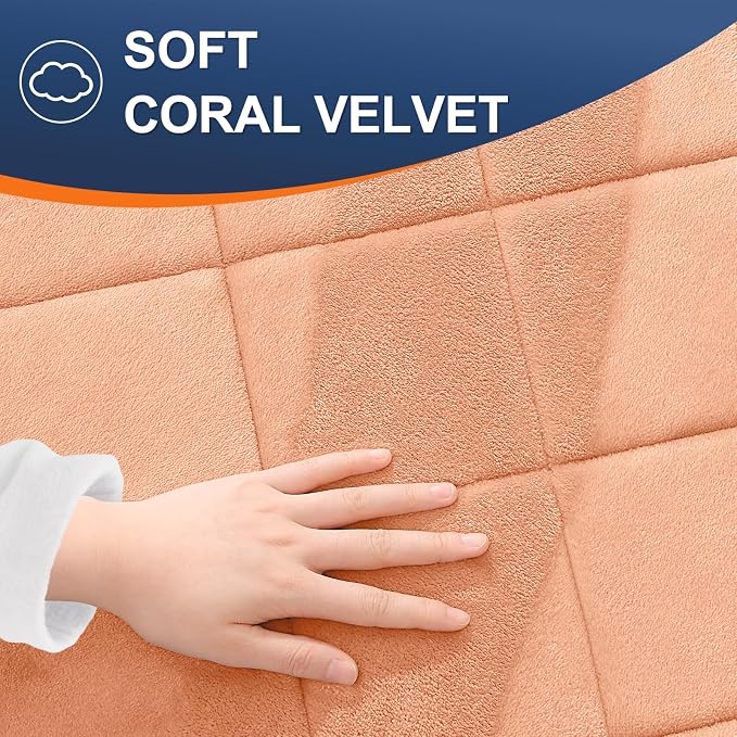 OLANLY Memory Foam Bath Mat 36x24, Ultra Soft and Absorbent Bathroom Rugs | Peach, Quick Dry, Machine Washable Shower Bath Rugs, Comfortable Bath Carpet for Bathroom Floor, Tub and Shower
