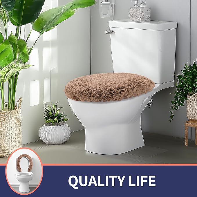 Soft Microfiber Toilet Lid Cover 17.5" x 15" Machine Washable | Solid Toilet Lid Cover Adjustable Rubber Backing Fits Only 18-19.5"L x 14-16"W Elongated Toilet Seat