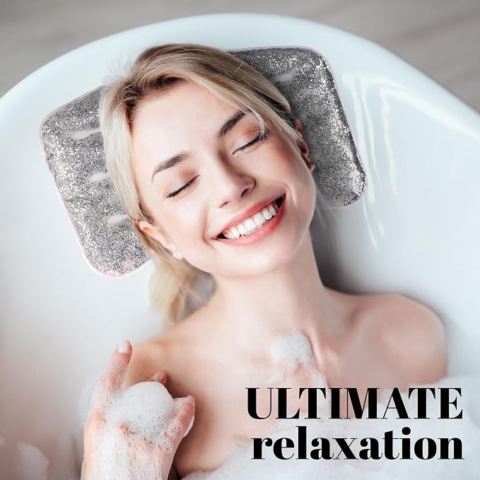 Glitter Gel Cooling Spa Pillow -Bathtub & Hot Tub Relaxation Cushion (Pack of 2)