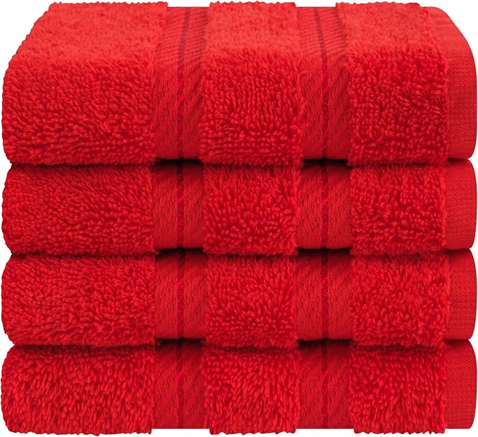 American Soft Linen 100% Cotton Luxury Turkish Towels, 4 PC Washcloth Set | Soft Absorbent Quick Dry OEKO Tex Standard 100 Certificated Durable Machine Washable Premium Hotel Quality