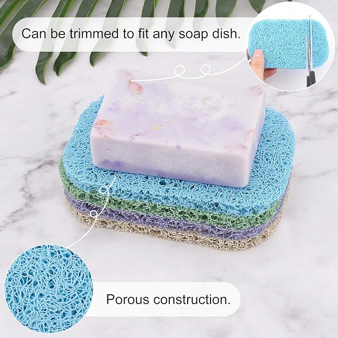 AHANDMAKER Soap Lift Pad, 16 Pcs 8 Colors Soap Saver Soap Dish Holder Accessory Drains Water, Circulates Air, Extends Soap Life for Bathroom, Kitchen, Office, Gym