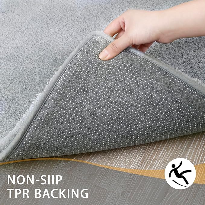 MINIDEAR Bathroom Rugs 44x24 Dark Gray - Thick Memory Foam Bath Mat, Ultra Soft & Plush Fluffy, Non-Slip, Quick Dry, Absorbent Washable Floor Microfiber Mat for Tub, Home Decor Accessories