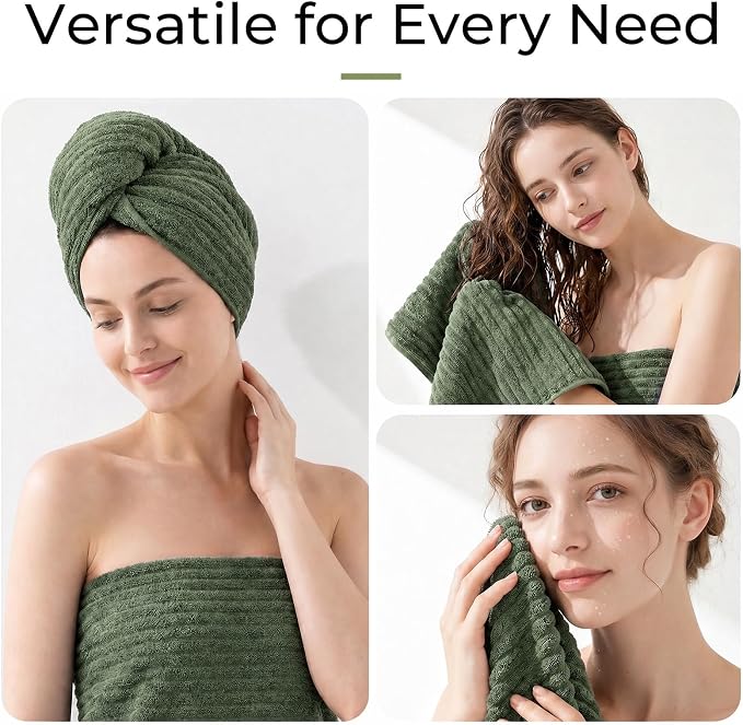 ZVH Hand Towels for Bathroom 6pcs,Quick Dry Microfiber,Super Soft Absorbent | 14X29.5inch,Machine Washable,Hand Towels With Hanging Loops for Spa,Gym,Kitchen,Hotel (Avocado green, Set of 6)