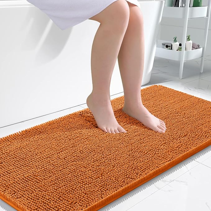 OLANLY Bathroom Runner Rugs 47x24, Extra Soft Absorbent Chenille Bath Rugs | Clay, Quick-Drying Rubber Backing, Machine Washable Long Bath Mat for Bathroom Floor, Tub and Shower, Home Decor Accessories