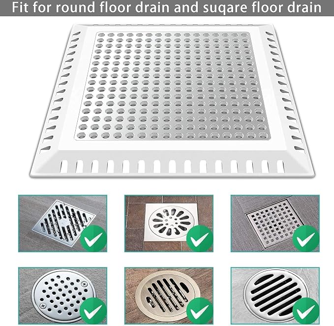 Aojuxix Shower Drain Hair Catcher/Drain Strainer/Shower Drain Cover | Stainless Steel and Silicone Hair Trap for Bathroom Floor Drain (Patented Product)