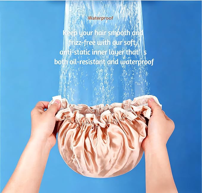 4 Pack Bright Colored EVA Shower Caps, Double Layer Waterproof, Reusable & Durable, Premium Hair Protection, Shower Cap for Women, Ideal for Shower, Bath & Spa, Multi-Use Daily Hair Care Caps