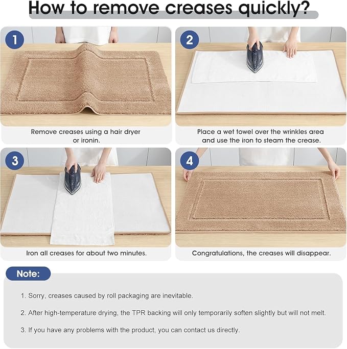 Bathroom Rugs 32"x20", Ultra Soft Thick Plush Fluffy Microfiber Absorbent Bath Mat, Non-Slip Backing, Machine Washable Bath Mats for Bathroom Floor, Tub and Shower, Home Decor Accessories, Brown