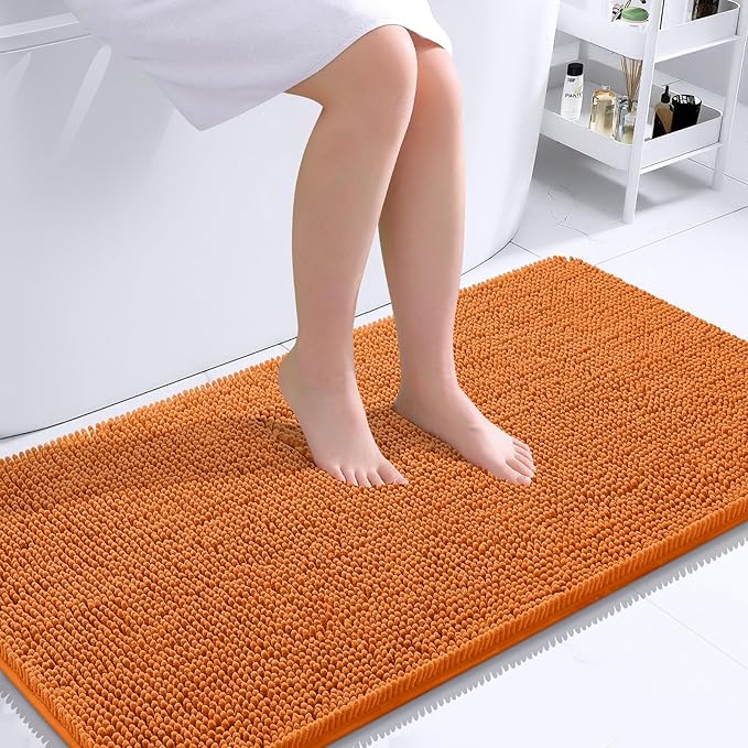 OLANLY Bathroom Runner Rugs 40x24, Extra Soft Absorbent Chenille Bath Rugs | Clay, Quick-Drying Rubber Backing, Machine Washable Long Bath Mat for Bathroom Floor, Tub and Shower, Home Decor Accessories
