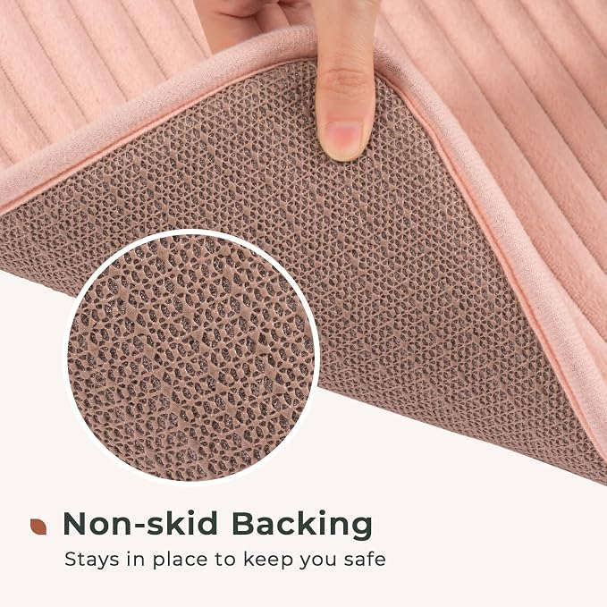 FRESHMINT Charcoal Infused Memory Foam Bath Mat, 20"x32", Dusty Rose | Non-Slip, Ultra Soft, Thick & Water Absorbent, Machine Washable, Quick Dry, Plush Comfort