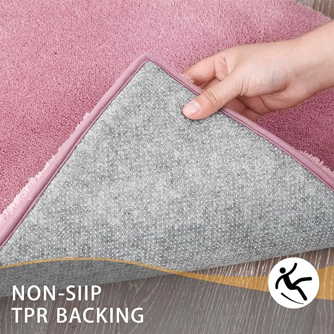 MINIDEAR Bathroom Rugs 32x20 Pink - Thick Memory Foam Bath Mat, Ultra Soft & Plush Fluffy, Non-Slip, Quick Dry, Absorbent Washable Floor Microfiber Mat for Tub, Home Decor Accessories