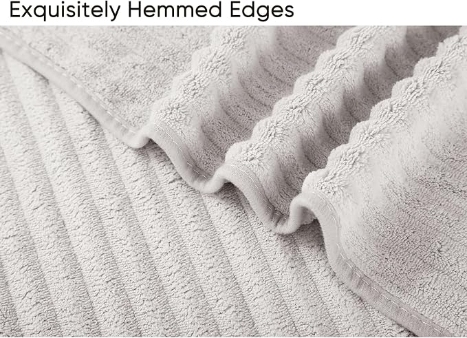 Luxury 3-Piece Quick-Dry Bath Towel Set – Ultra Soft Microfiber Towels | Hand Bath Towels for Bathroom, Pool, Home, Sports Gym & Travel – Elegant Twill Design (14”x 29.6”)