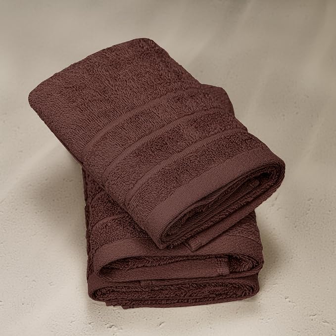 6 Piece Hand Towels Set 16 x 28 Inches, Brown | 100% Cotton, Lighter Weight, Quick to Dry, 16 x 28 Inches, Super Soft & Absorbent, Perfect for Bathroom & Kitchen