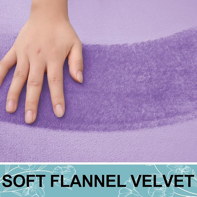 Smiry Memory Foam Bath Mat 24x16, Extra Soft and Absorbent Bathroom Rugs | Purple, Quick Dry Machine Washable Non-Slip Bath Mat for Bathroom Floor, Shower and Tub
