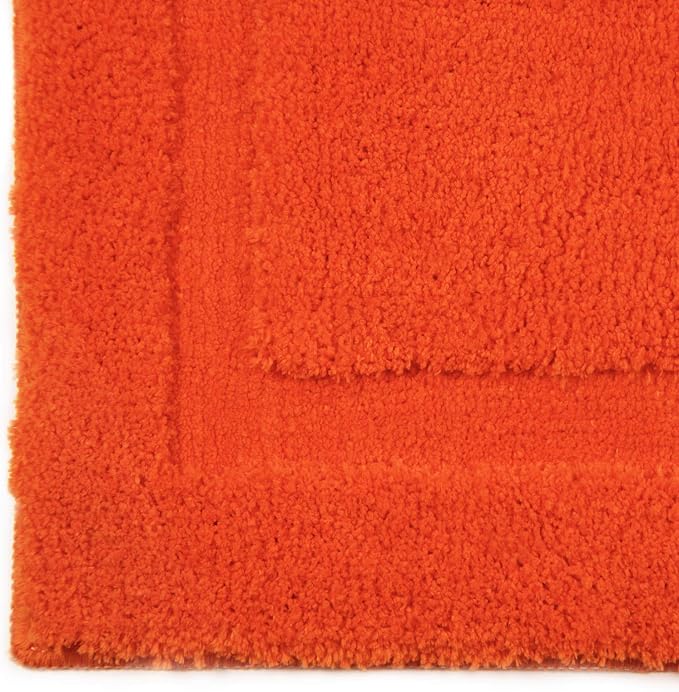 SHACOS Soft Microfiber Orange Bathroom Rugs Sets 2 Pieces 32x20 inch | Absorbent Plush Bath Rugs, Non Slip Washable Shaggy Bath Mats, Fluffy Bathroom Runner Floor Mats Shower Rug
