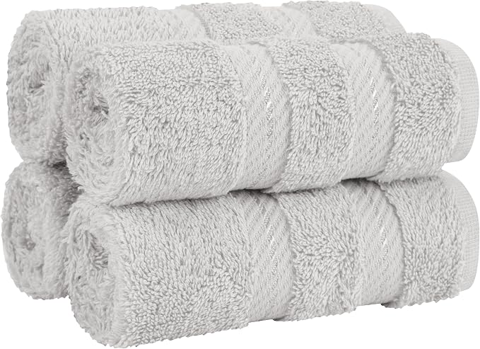 American Soft Linen 100% Cotton Luxury Turkish Towels, 4 PC Washcloth Set | Soft Absorbent Quick Dry OEKO Tex Standard 100 Certificated Durable Machine Washable Premium Hotel Quality