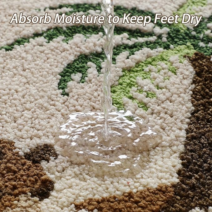 Bathroom Rug Mat, Desert Oasis Sunset Fluffy Rug with Camel & Palm Tree, Ultra Absorbent Microfiber Shaggy Door Mat, Quick Dry Bath Rug Carpet for Toilet Bathtub Bedroom 20x31 Inch