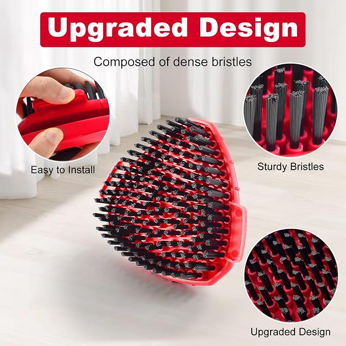 Mop Heads Replacement Compatible with O-Cedar EasyWring 1-Tank System, Includes 2 Microfiber + 2 Chenille Refills + 1 Scrub Brush + 1 Spin Mop Base for Hard Floor Cleaning