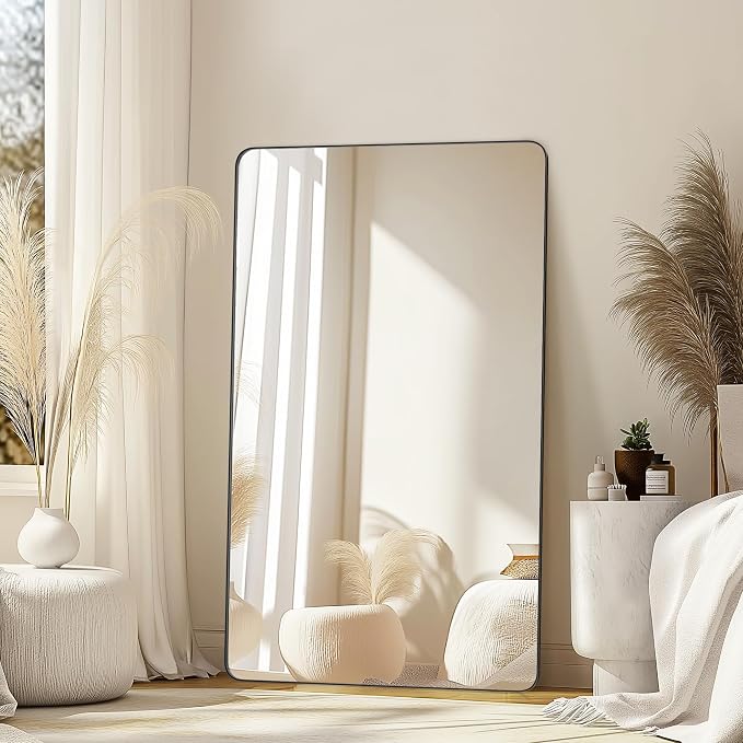 Delma Bathroom Vanity Mirror, Black Framed Mirror for Over Sink, 50x30 | HD glass, distortion-free for makeup and grooming, Sturdy frame, all mounting hardware, hangs horizontal or vertical