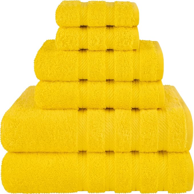 American Soft Linen 100% Cotton Luxury Turkish Towels, 6 Piece Towel Set | Soft Absorbent Quick Dry OEKO Tex Standard 100 Certificated Durable Machine Washable Premium Hotel Quality